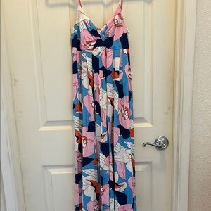Ava Sky Pink and Blue Floral Jumpsuit